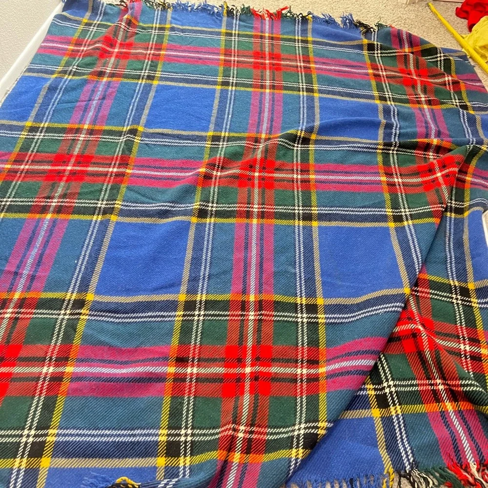 VNTG Wool Blanket Robert Burns Travelling Plaid All Wool Made/ Scotland 57x65